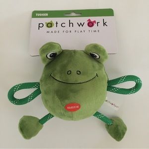 NEW Dog Toy Green Frog Tugger Interactive Fun | Patchwork